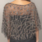 Custom couture beaded cape mini made to order with crystal beading showing the back length