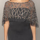 Custom couture beaded cape mini made to order with crystal beading showing the front length 