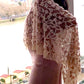 Custom couture beaded cape midi made to order featuring flowers with crystal details amazing to wear on top of a short - long dress or a jumpsuit